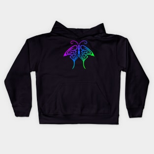 Rainbow Butterfly Tribal Tattoo Kids Hoodie